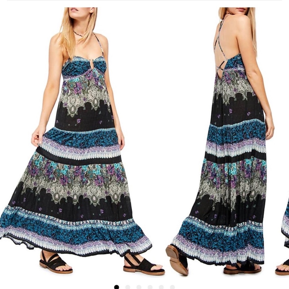Free people black give a little maxi